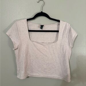 Wild Fable White Square Neck Crop Top